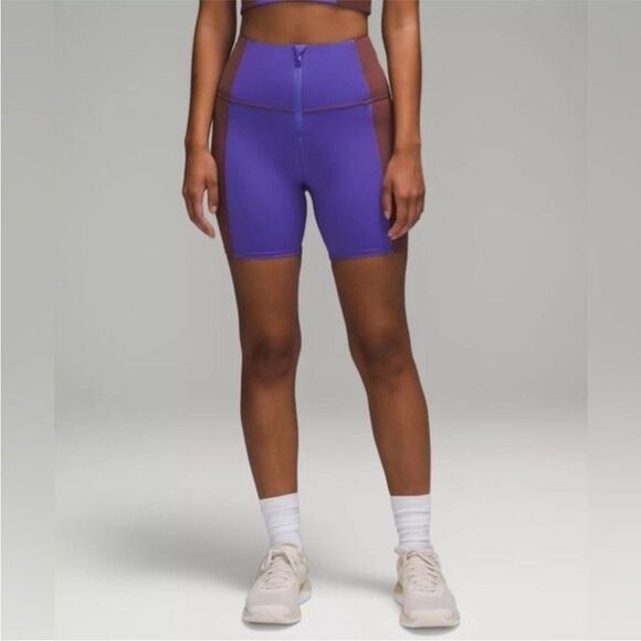 LULULEMON | Hike to Swim 6” Bike Shorts Purple & Brown Women’s Size S/M - Picture 1 of 12